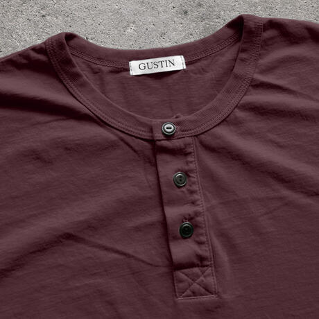 gustin short sleeve henley - oxblood
