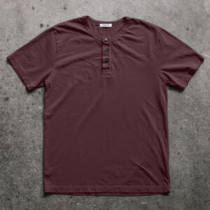 gustin short sleeve henley - oxblood