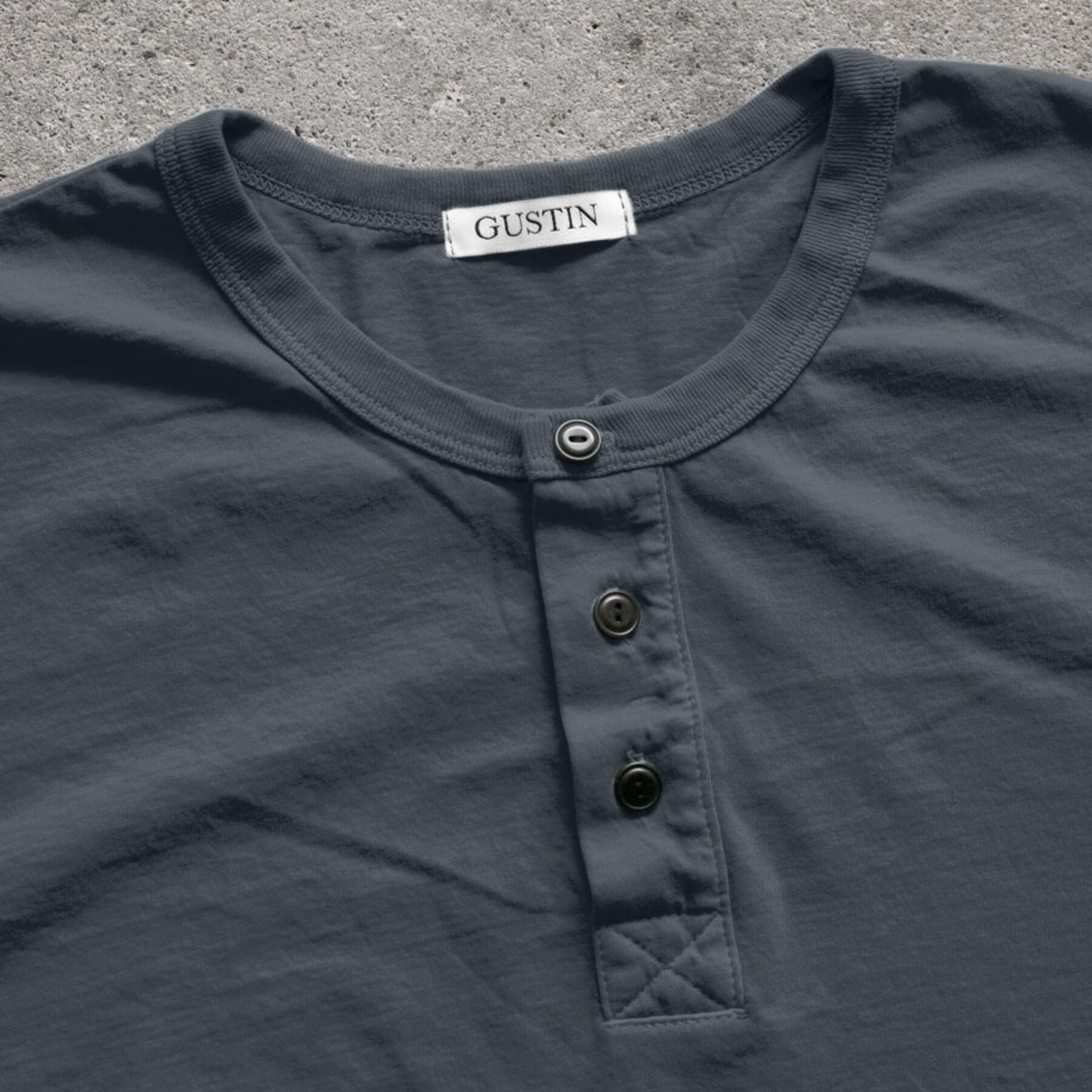 gustin short sleeve henley - gunmetal