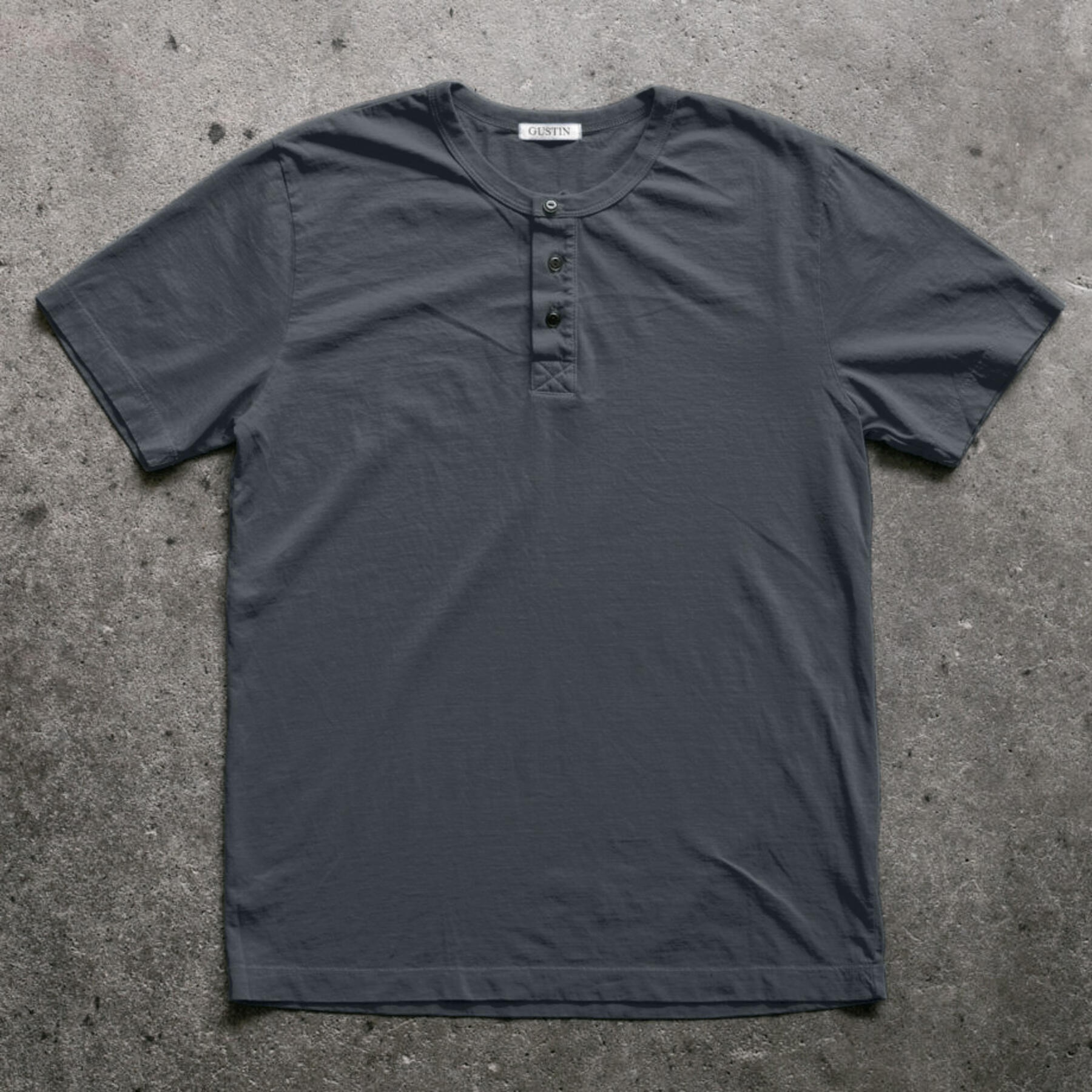 gustin short sleeve henley - gunmetal