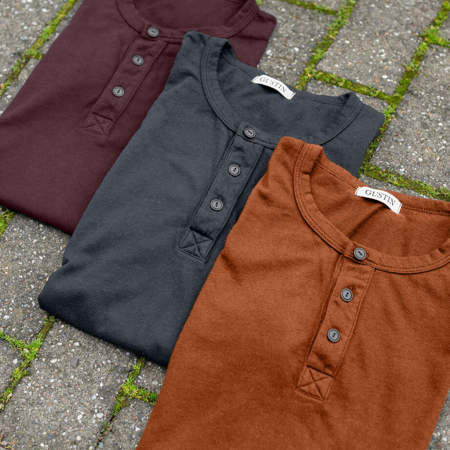 gustin short sleeve henley 3 pack