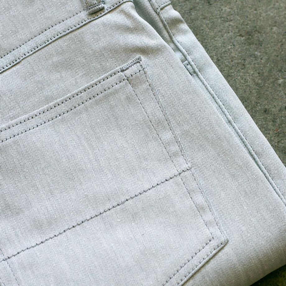 gustin #129 cone mills white x grey 5 pocket