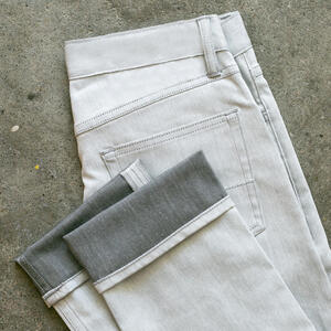 gustin #129 cone mills white x grey 5 pocket