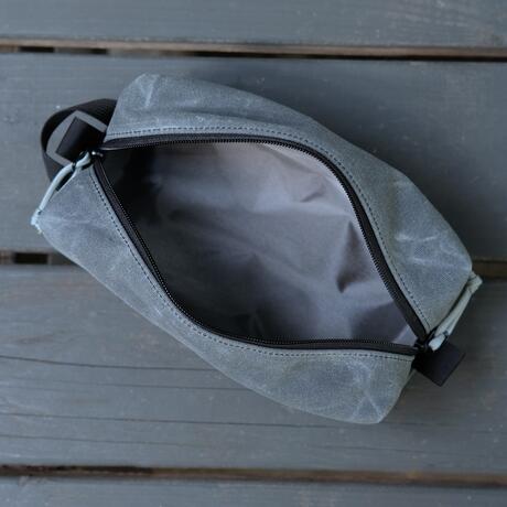 gustin waxed canvas dopp kit - charcoal