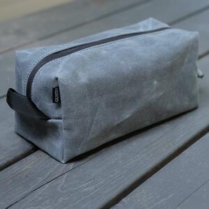 gustin waxed canvas dopp kit - charcoal