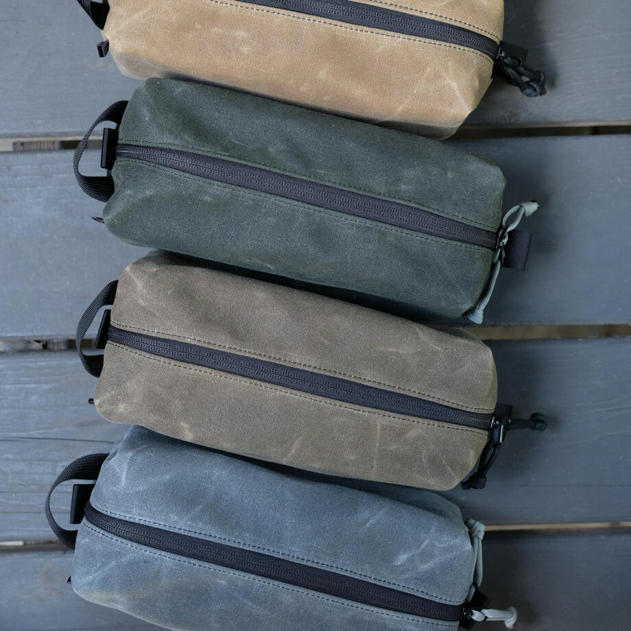 gustin waxed canvas dopp kit - charcoal