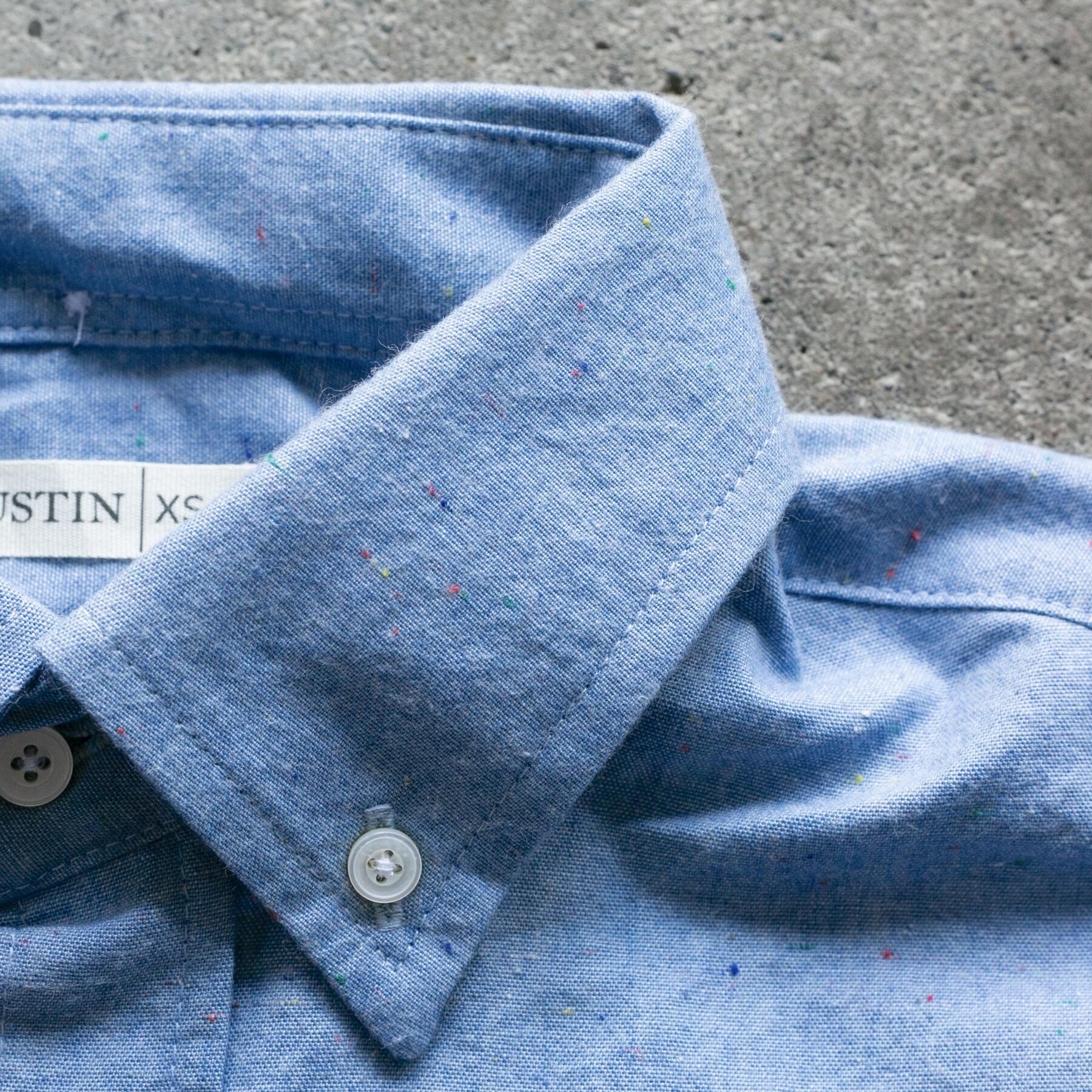 gustin #1177 rainbow nep chambray - blue
