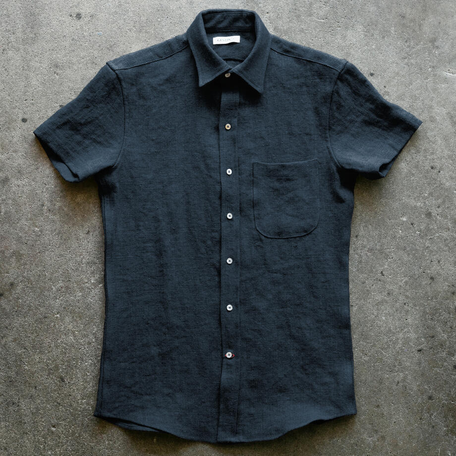gustin #1344 beast linen shirt - black