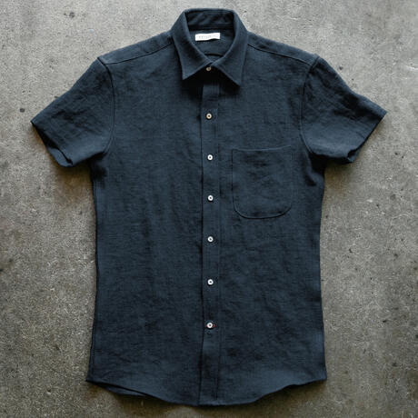 gustin #1344 beast linen shirt - black