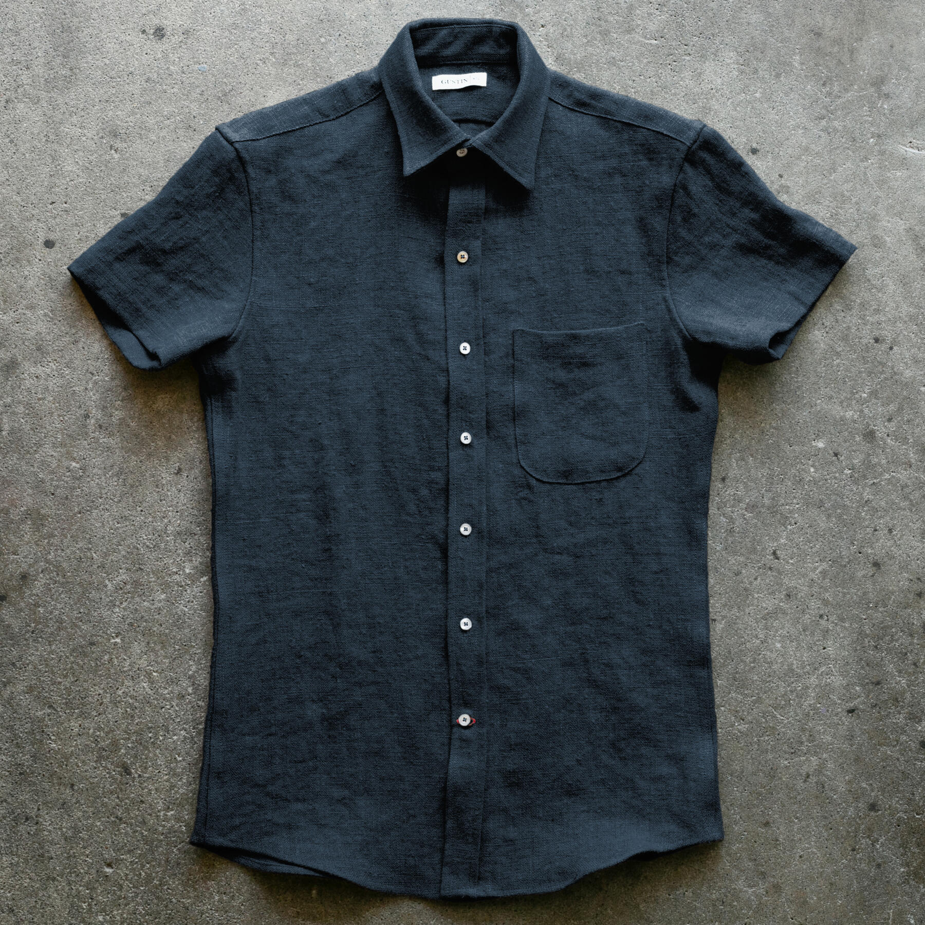 gustin #1344 beast linen shirt - black