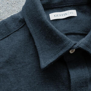 gustin #1344 beast linen shirt - black