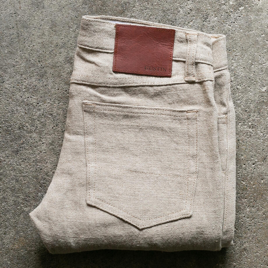 gustin #499 beast linen 5 pocket - natural