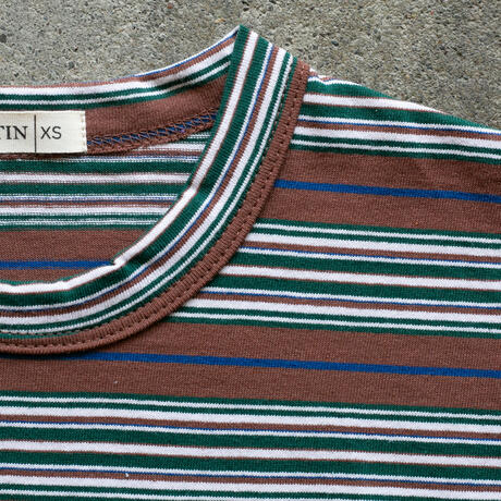 gustin japan retro stripe t-shirt - walnut