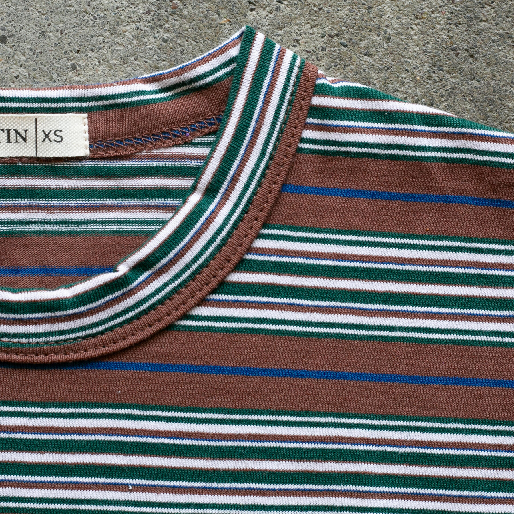 gustin japan retro stripe t-shirt - walnut