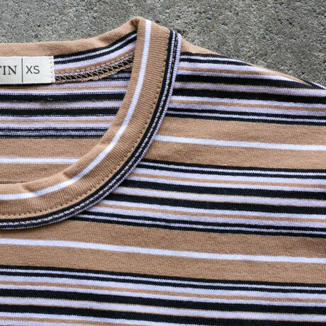 gustin japan retro stripe t-shirt - tan