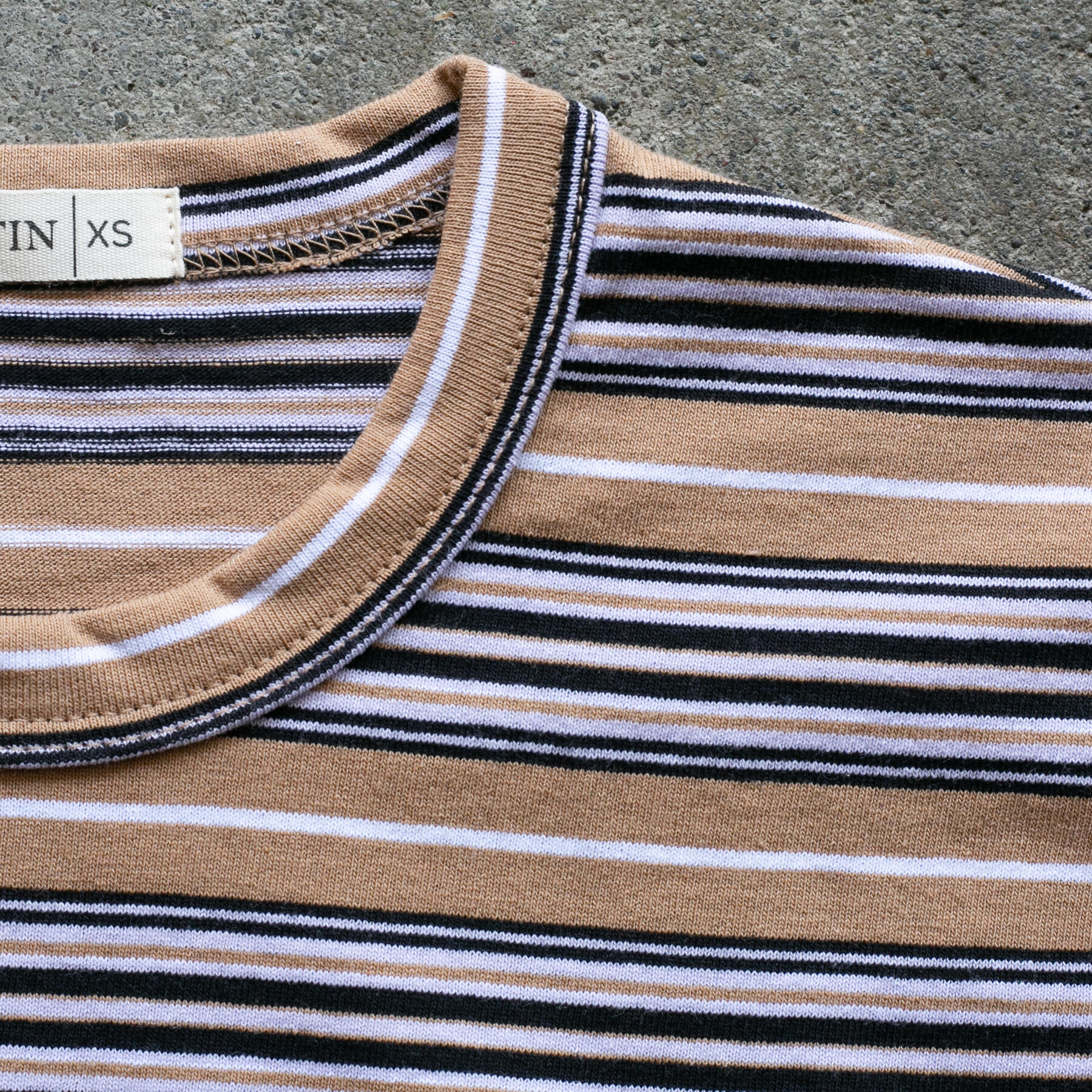 gustin japan retro stripe t-shirt - tan