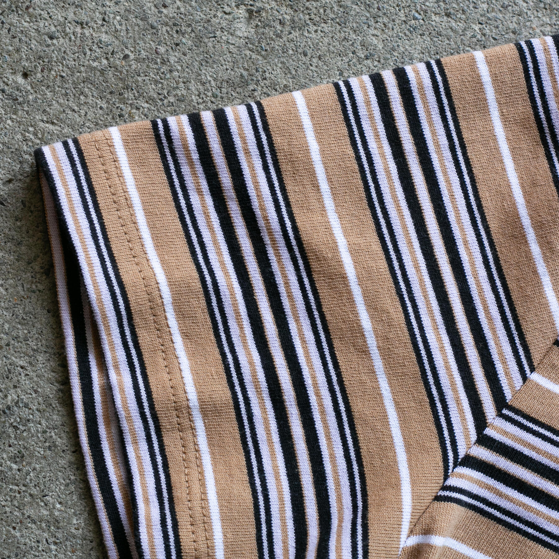 gustin japan retro stripe t-shirt - tan