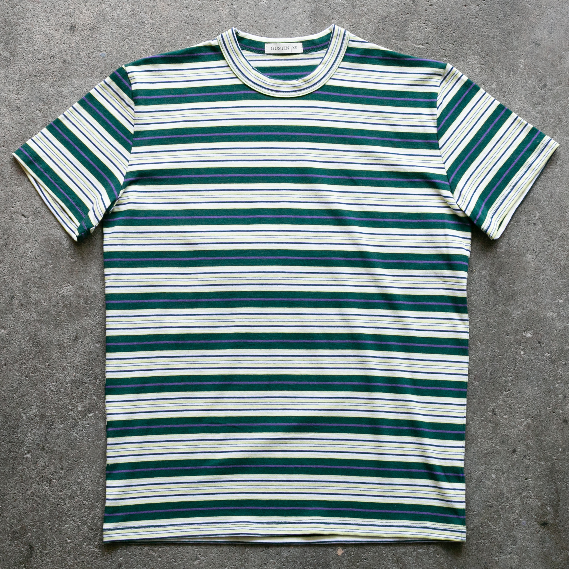 Japan Retro Stripe T-Shirt - Canary | Gustin Knits T-Shirts