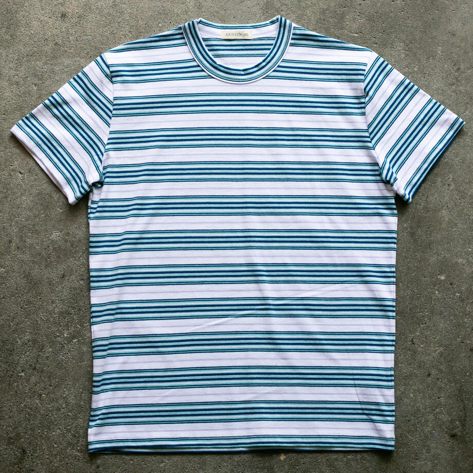 gustin japan retro stripe t-shirt - ocean