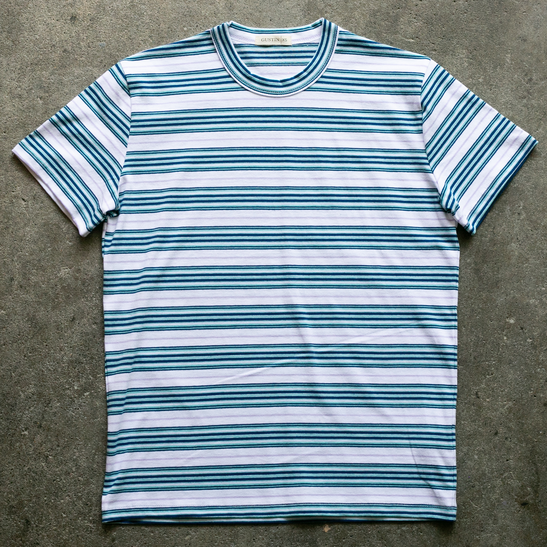 Japan Retro Stripe T-Shirt Ocean | Gustin