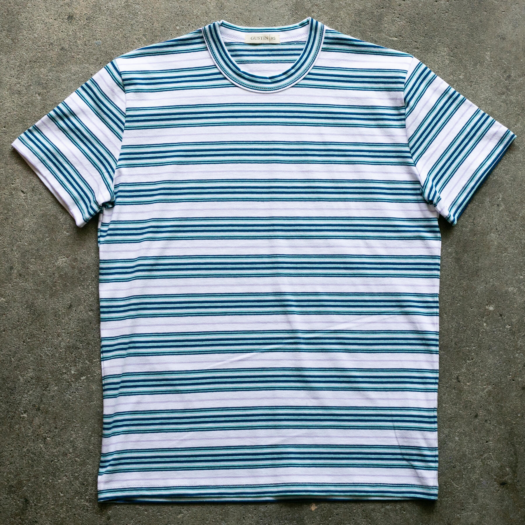 gustin japan retro stripe t-shirt - ocean