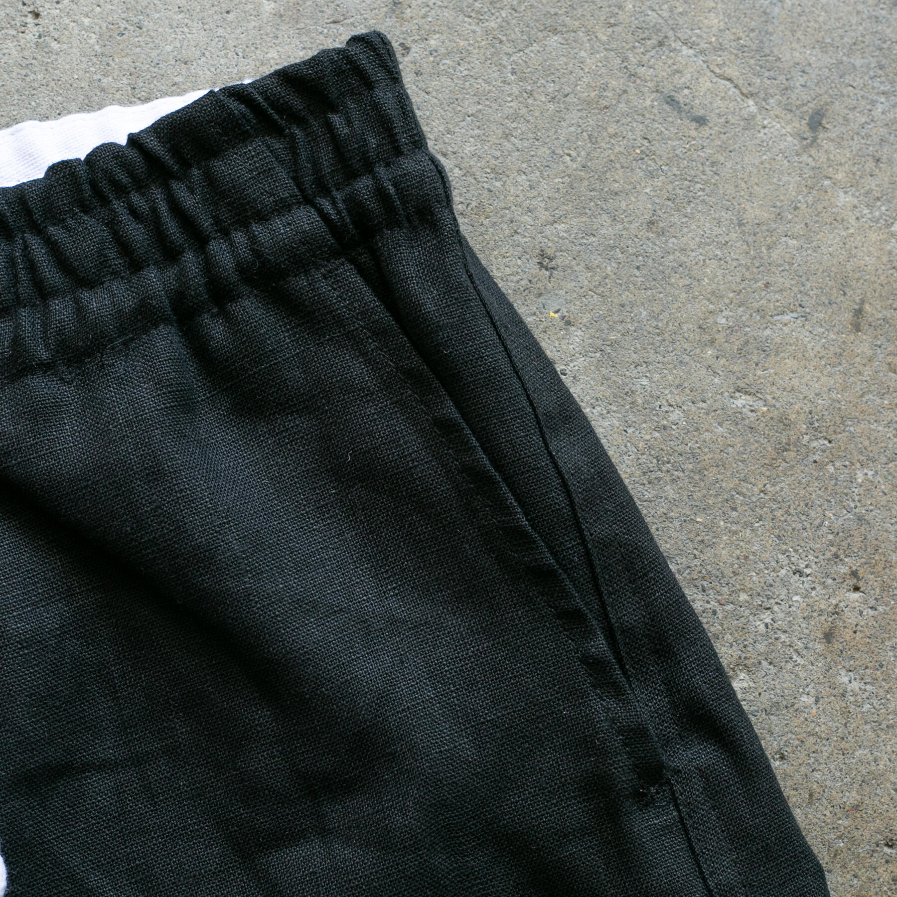gustin #95 rustic slub linen shorts - black