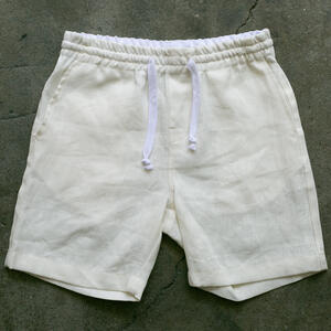gustin #119 rustic slub linen shorts - ivory