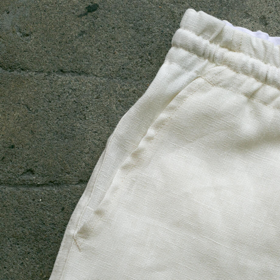 gustin #119 rustic slub linen shorts - ivory