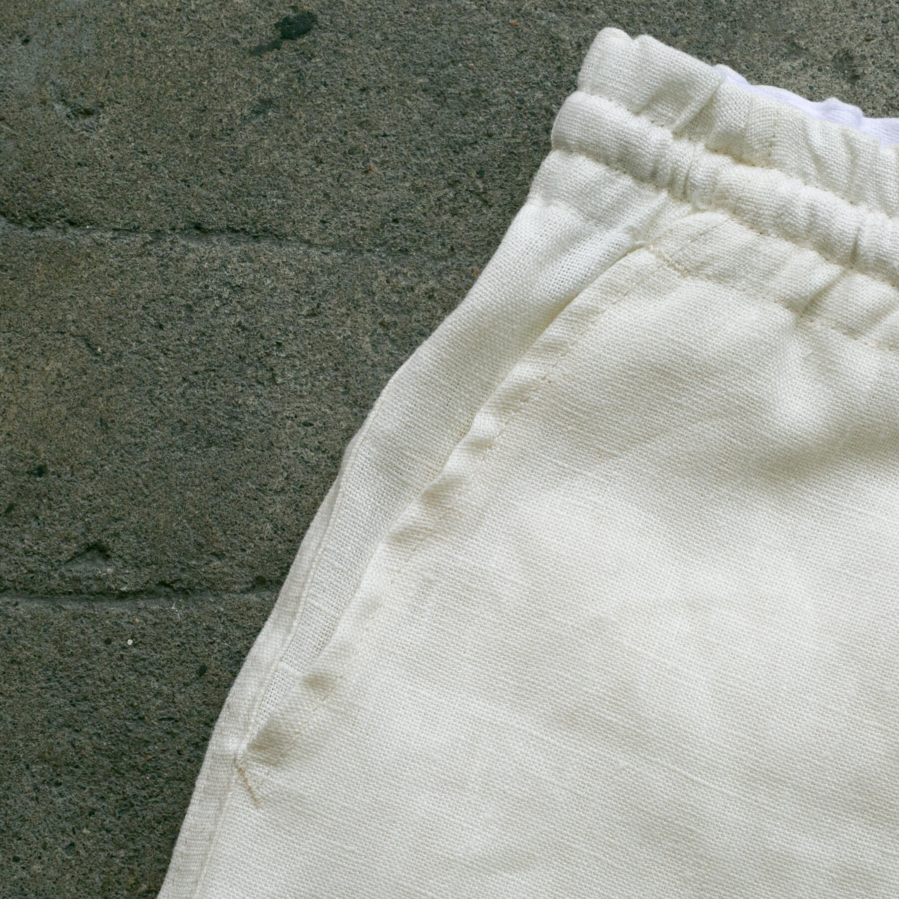 gustin #128 rustic slub linen shorts - ivory