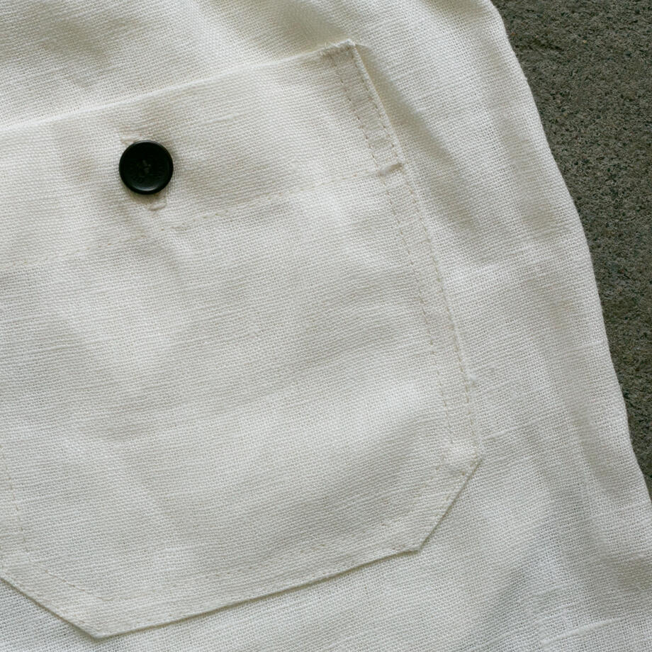 gustin #119 rustic slub linen shorts - ivory