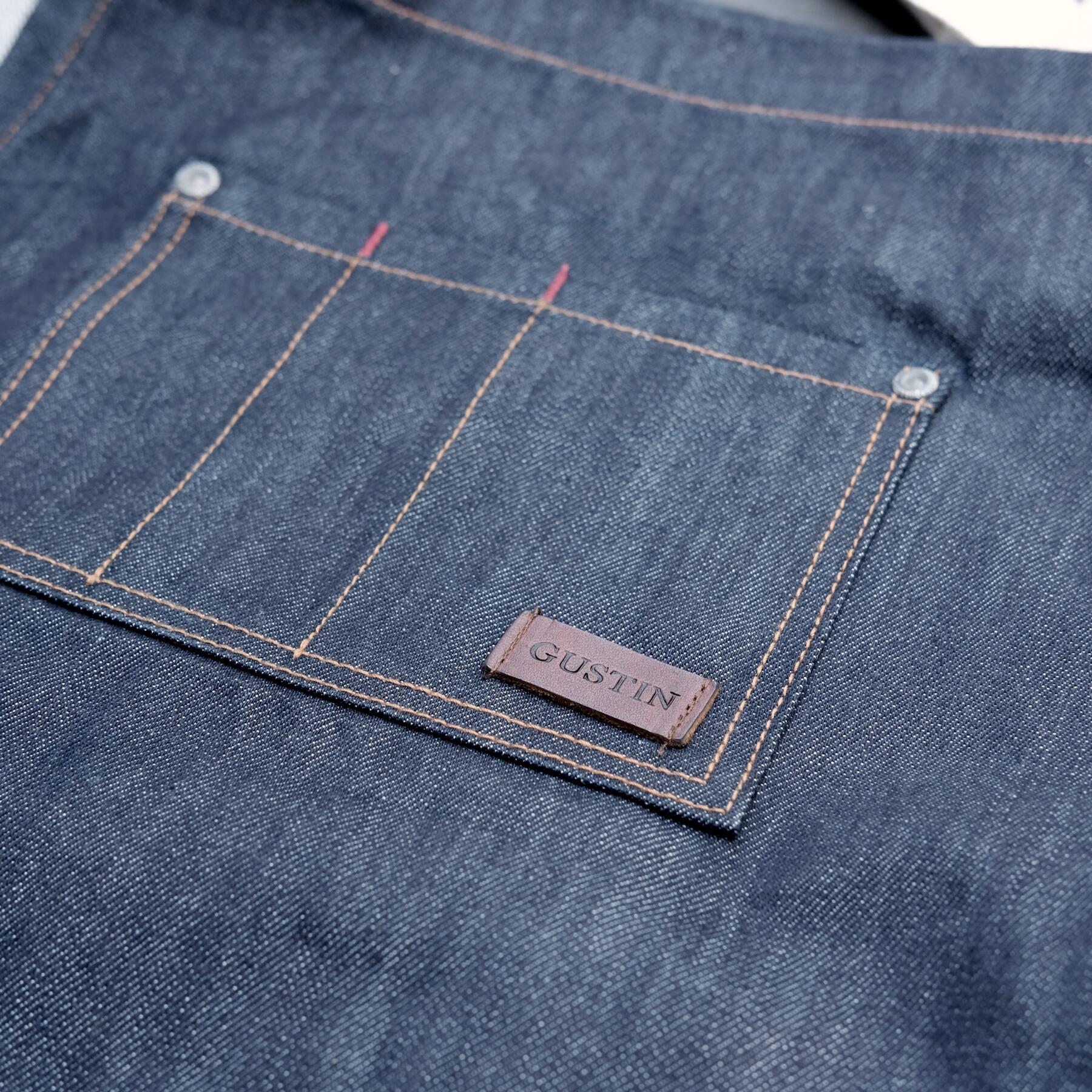 gustin indigo selvedge denim apron