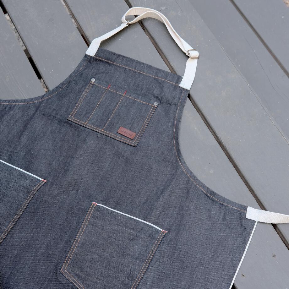 gustin indigo selvedge denim apron
