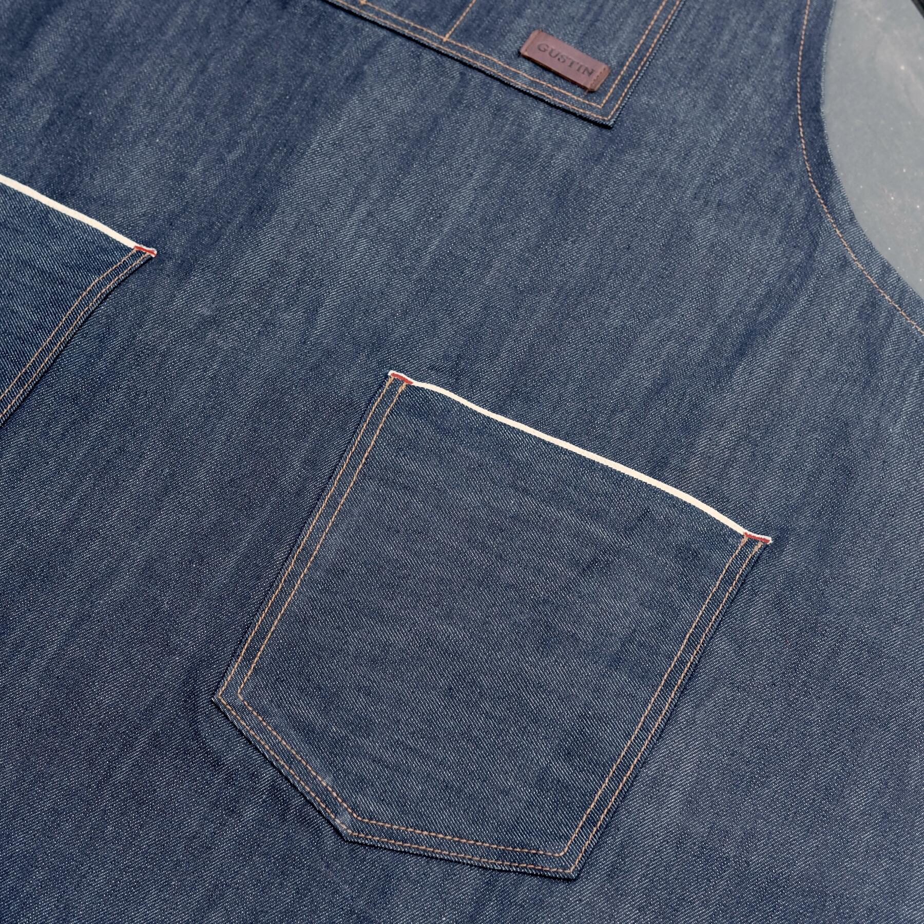 gustin indigo selvedge denim apron