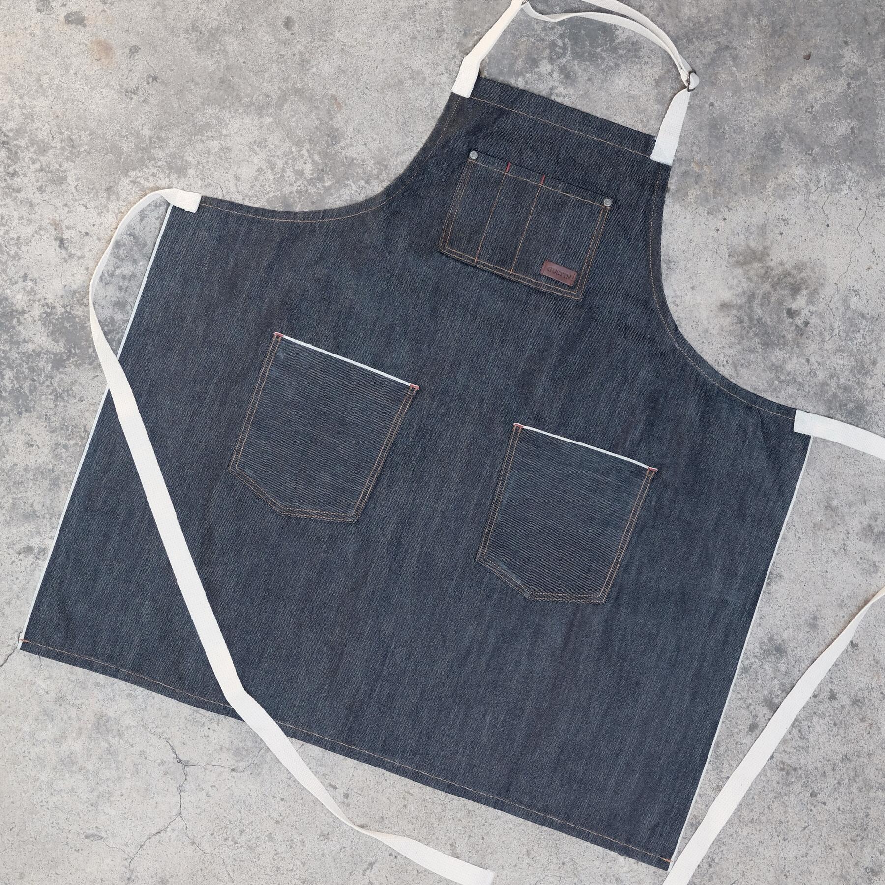 gustin indigo selvedge denim apron