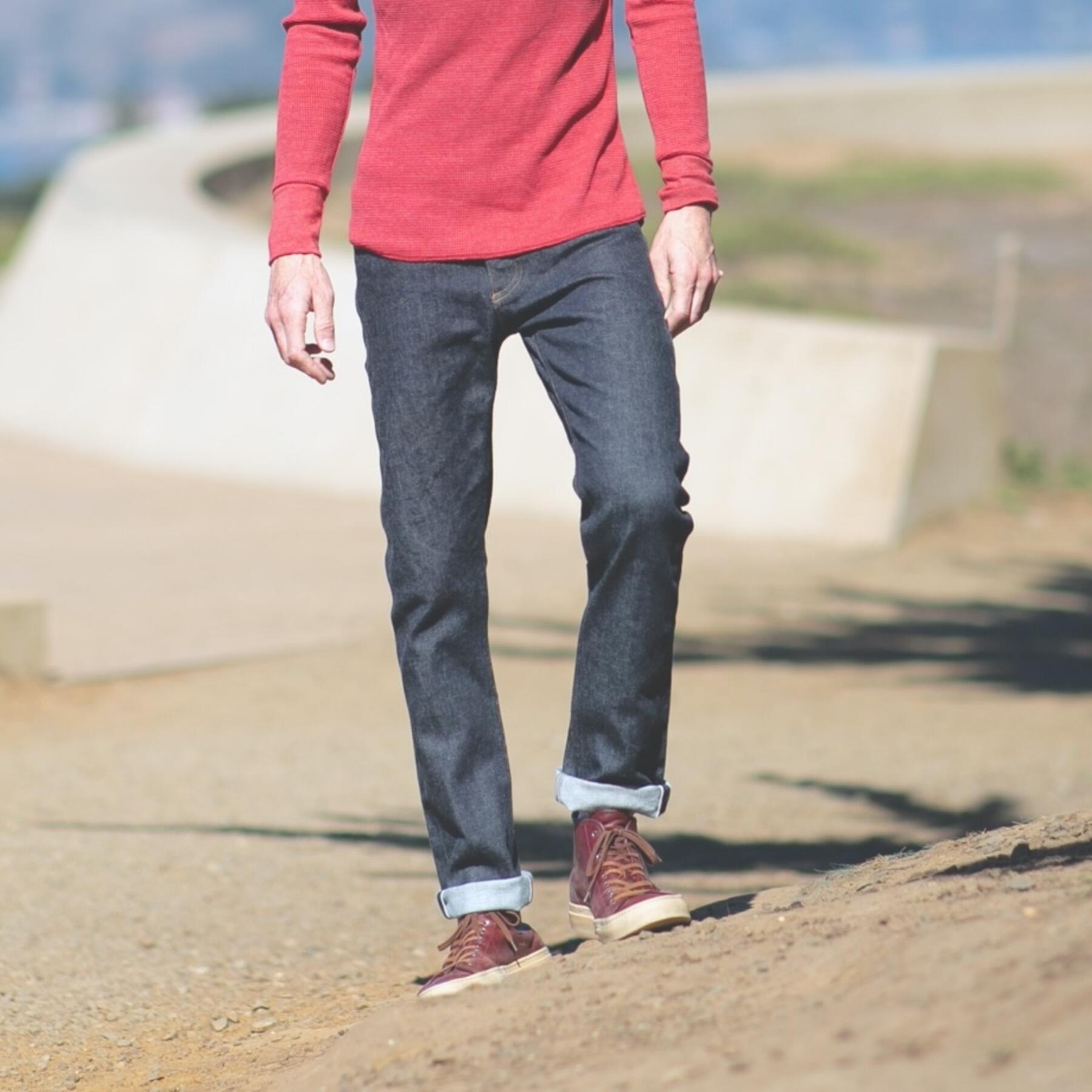 gustin #495 4 way stretch selvedge - indigo