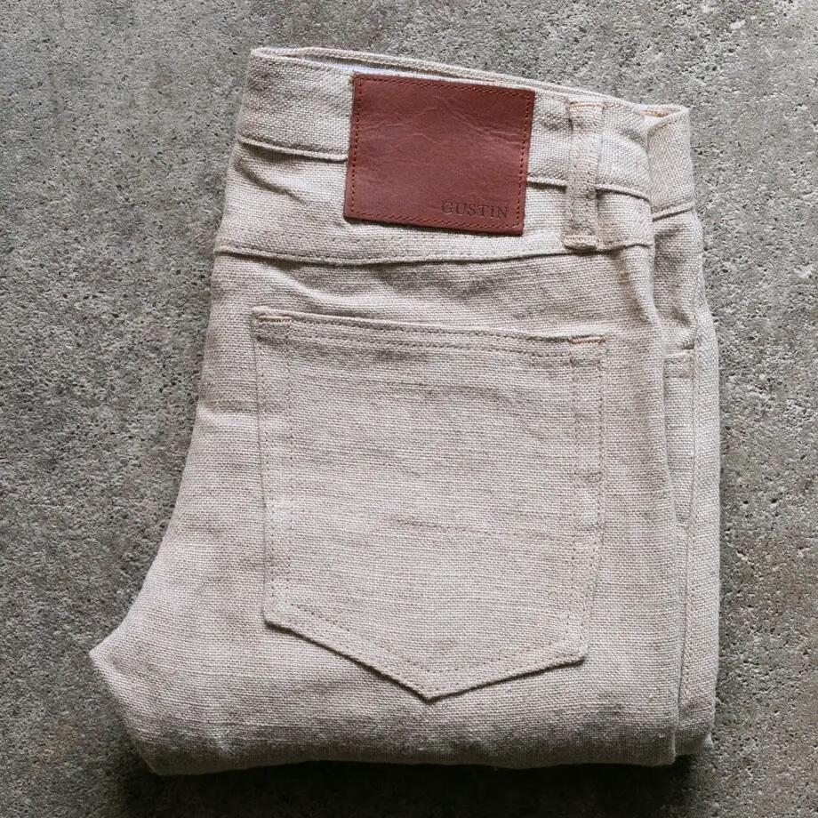 gustin #499 beast linen 5 pocket - natural