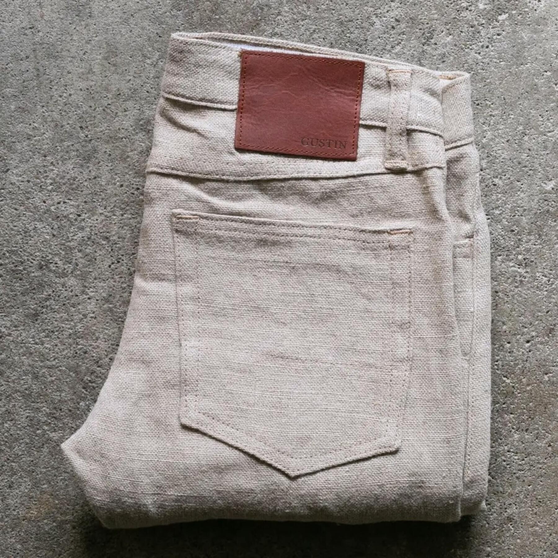 gustin #499 beast linen 5 pocket - natural