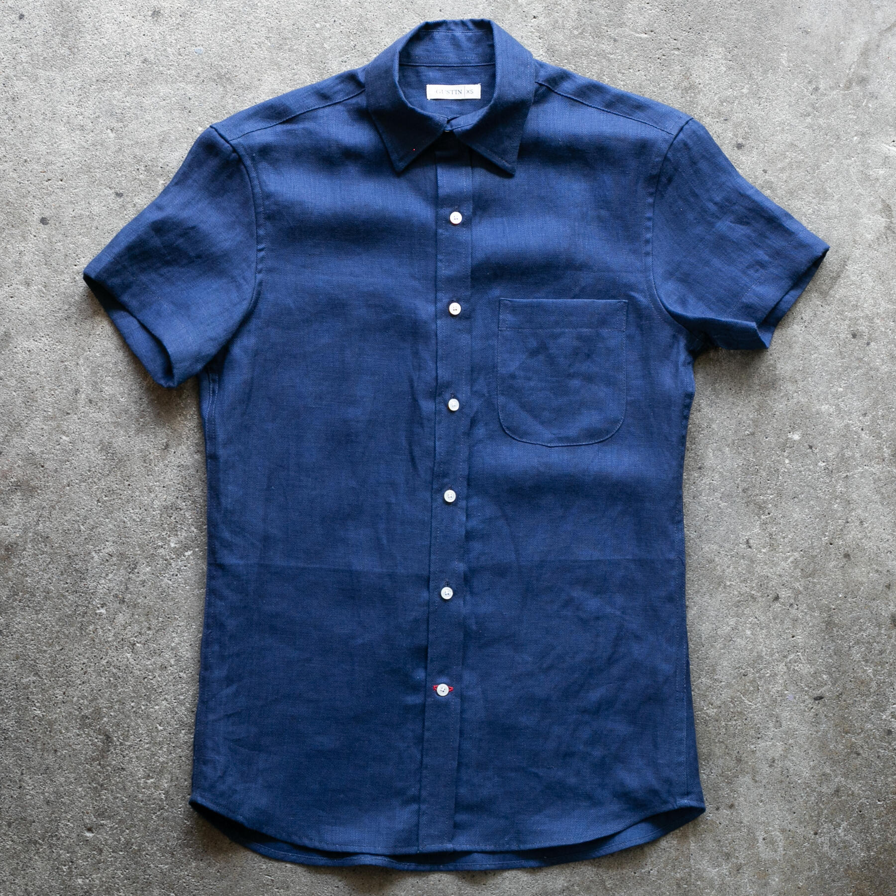 gustin #1353 japan indigo linen shirt