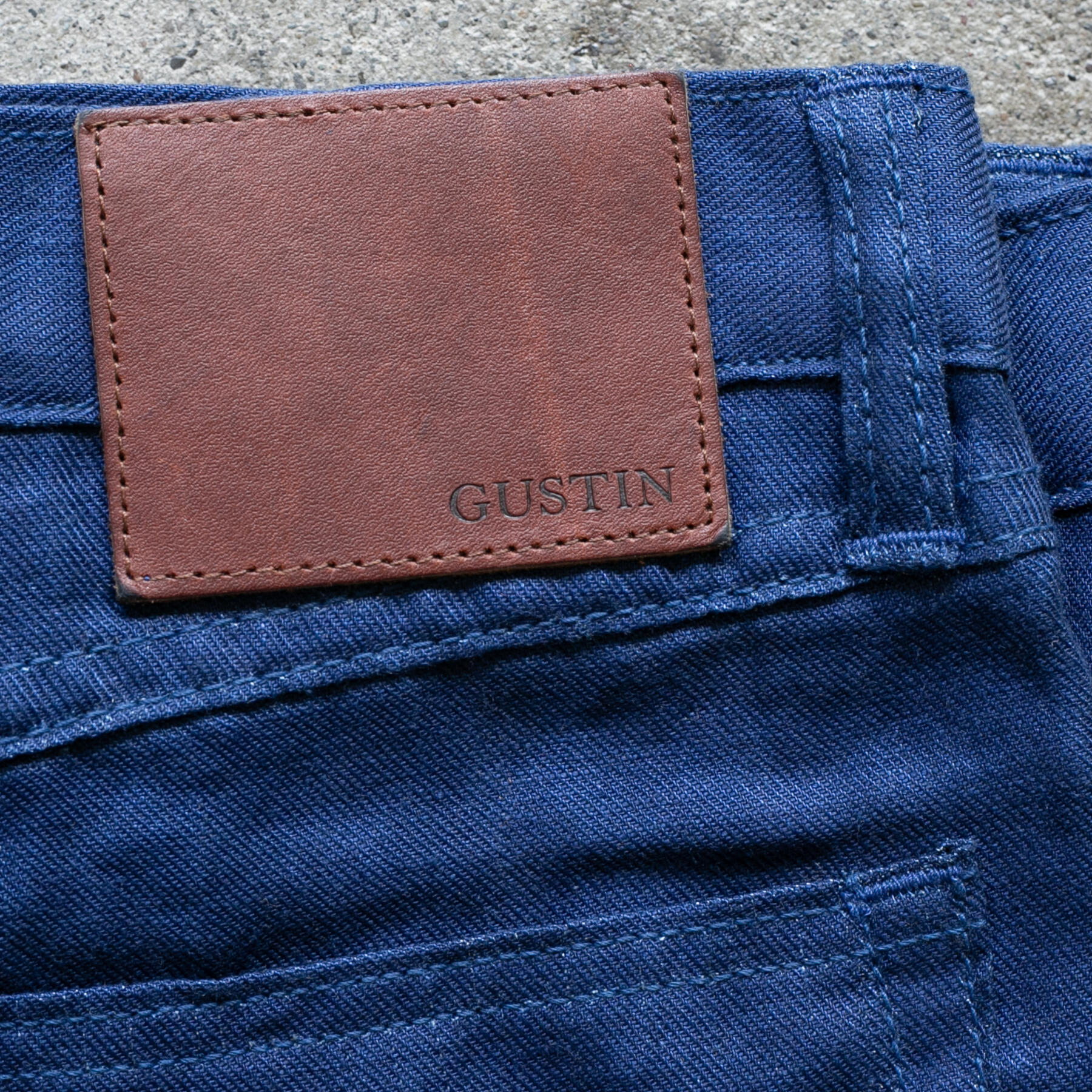 gustin #507 japan indigo linen 5 pocket