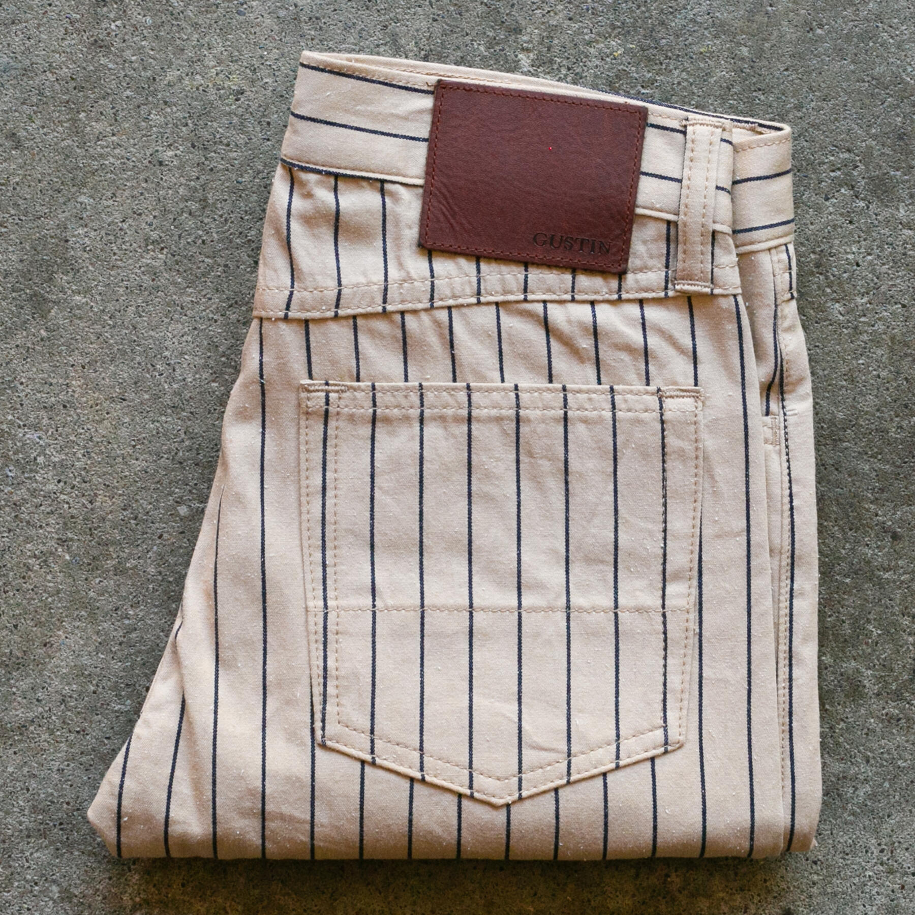 gustin #509 japan silk nep superlight - khaki pinstripe