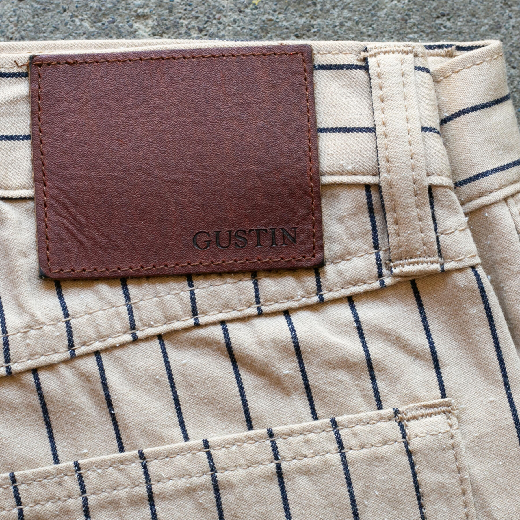 gustin #509 japan silk nep superlight - khaki pinstripe