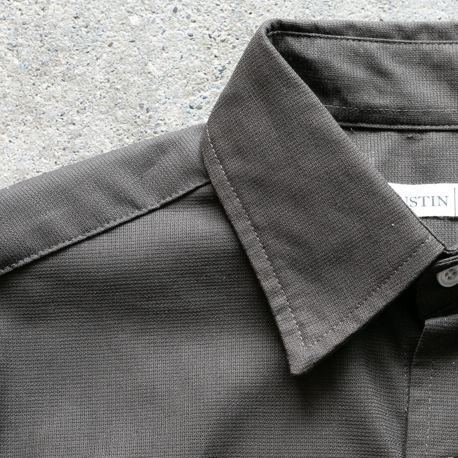 gustin #1352 panama cloth shirt - dark oak