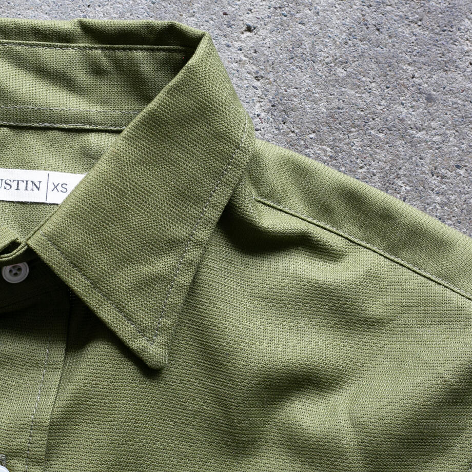 gustin #1351 panama cloth shirt - olive drab