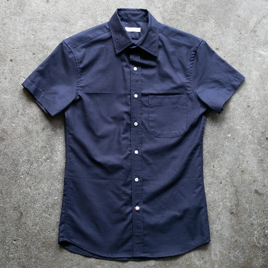 gustin #1348 panama cloth shirt - navy