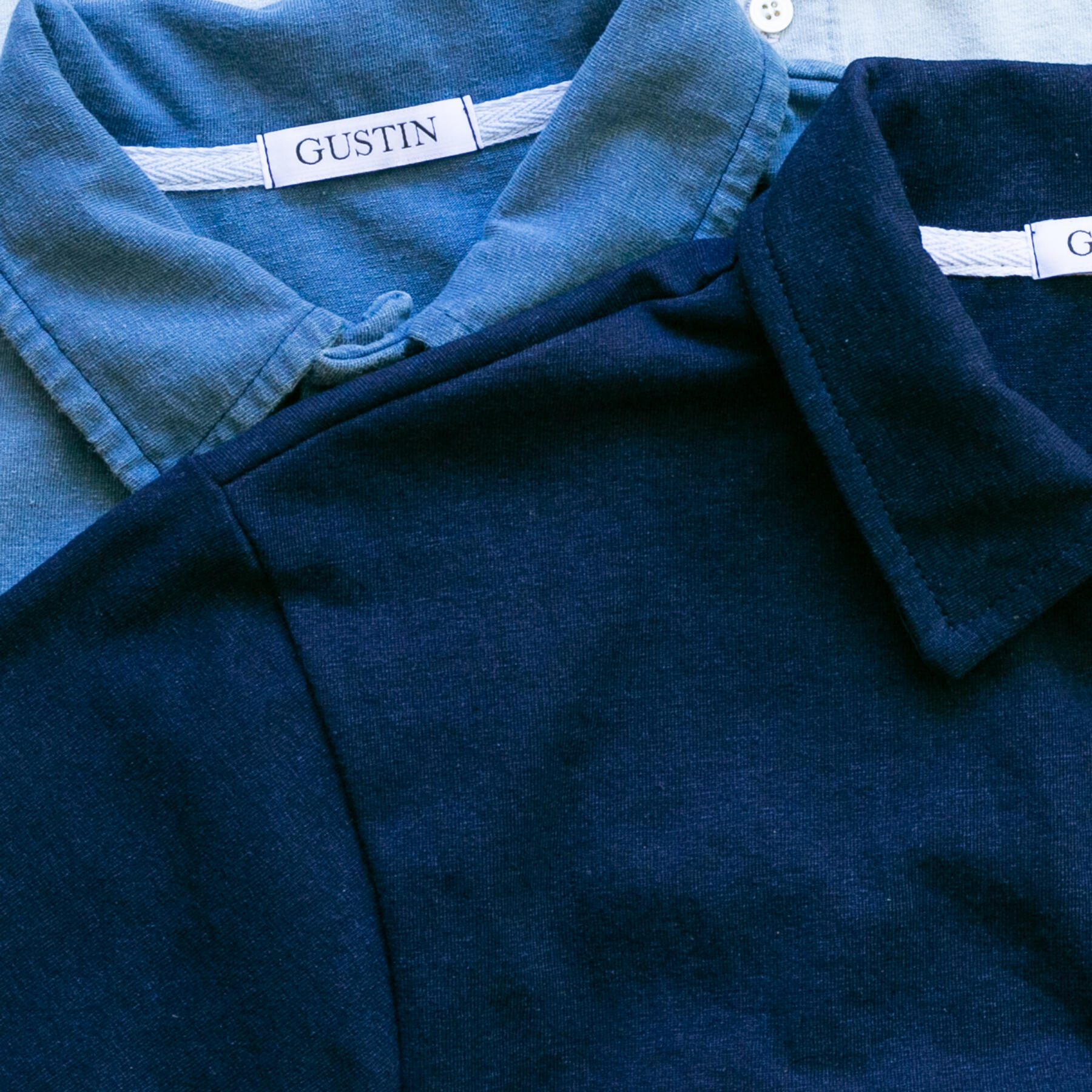 gustin indigo dye polo 2 pack
