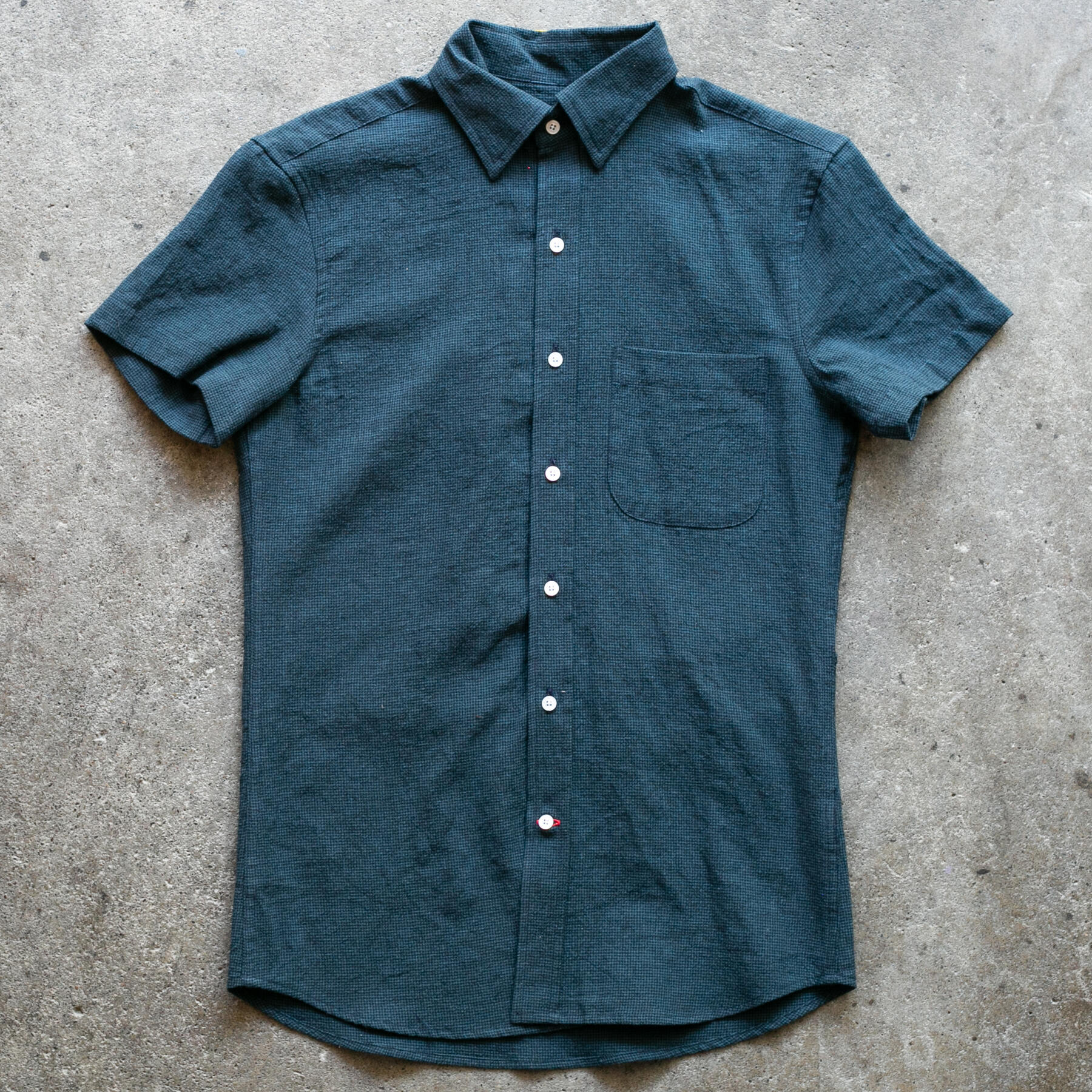 gustin #1356 summer houndstooth shirt - sea green