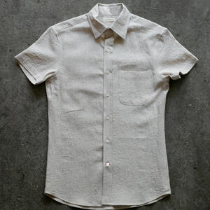gustin #1357 summer houndstooth shirt - natural