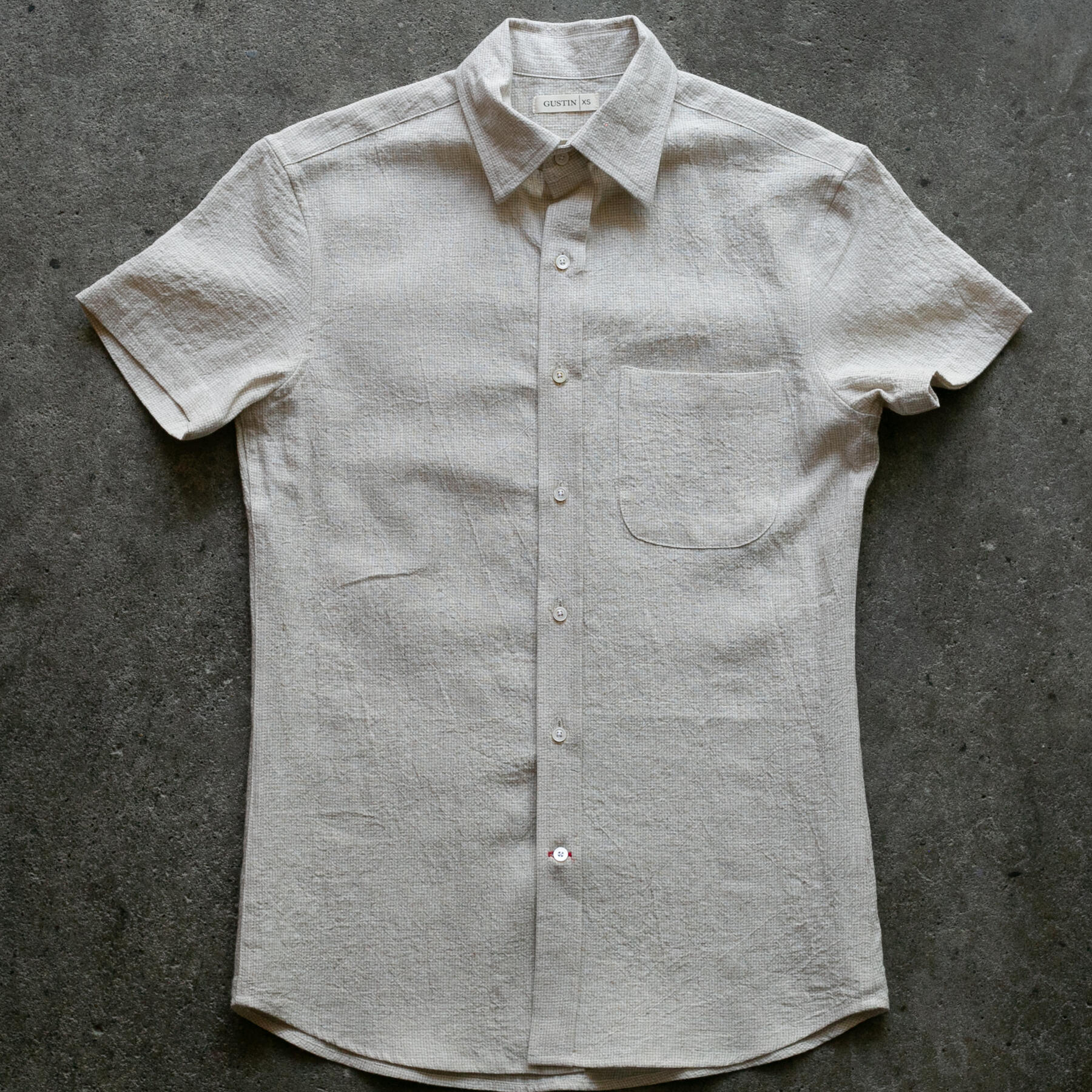 gustin #1357 summer houndstooth shirt - natural