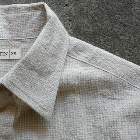 gustin #1357 summer houndstooth shirt - natural
