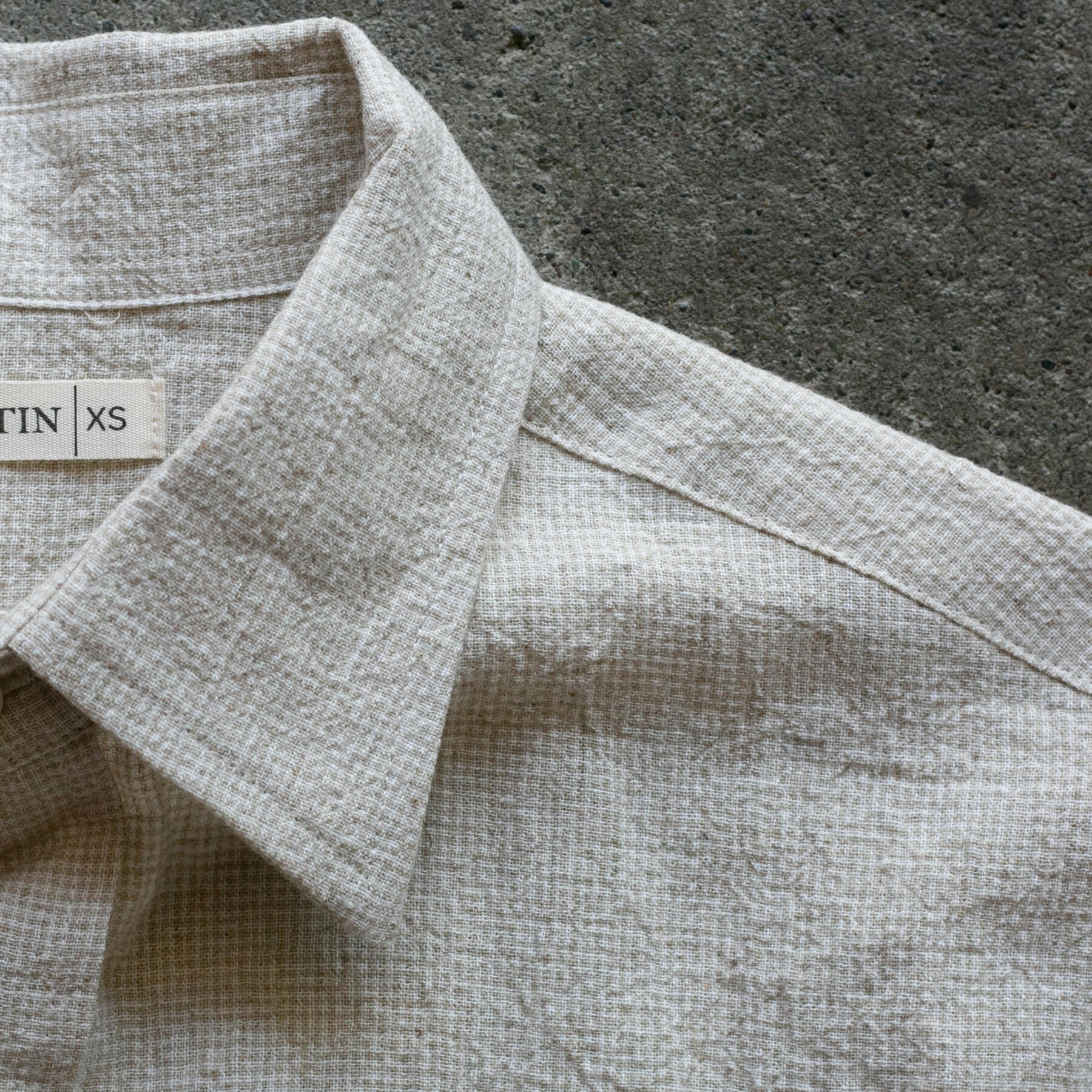 gustin #1357 summer houndstooth shirt - natural